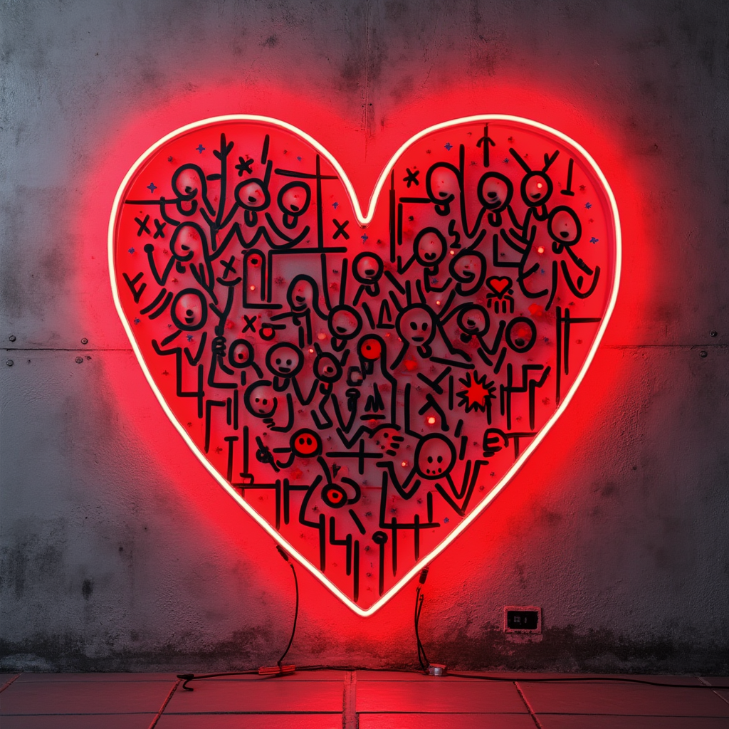 Electric Love – Red Heart Neon Sign