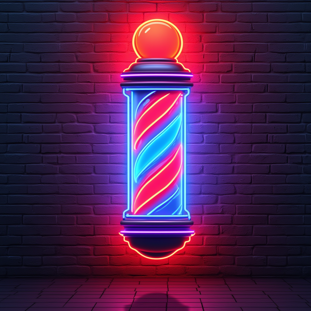 Neon Barber Pole LED Sign – Outdoor Wall Mount