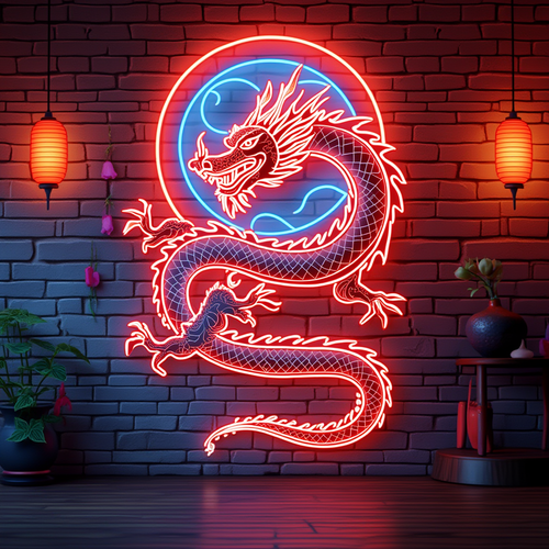 6FT Imperial Dragon LED Neon Sign