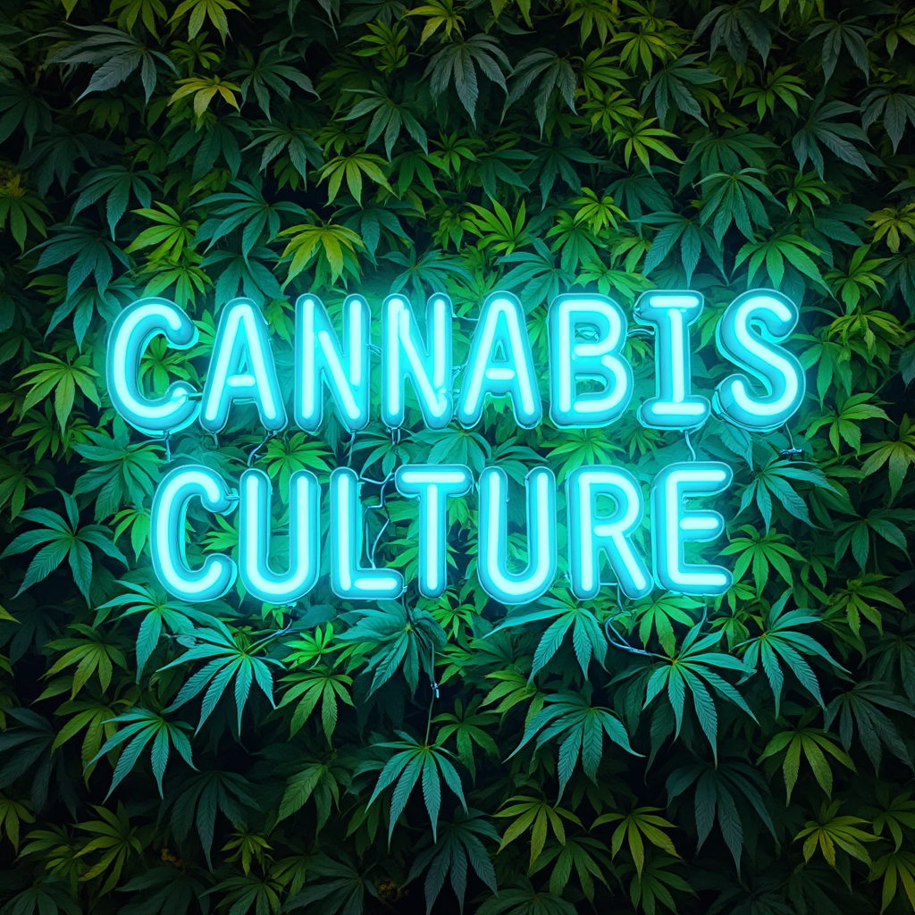 Cannabis Culture Neon Sign – Electric Teal Glow