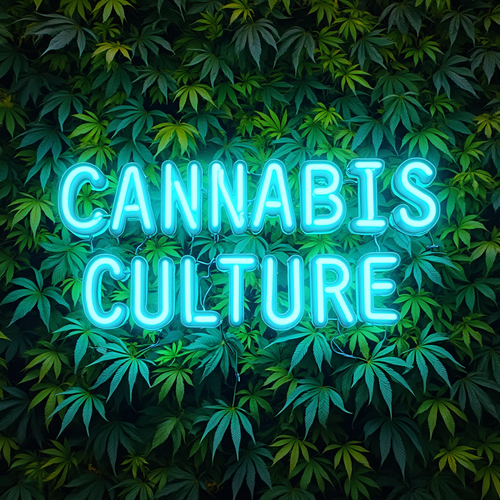 Cannabis Culture Neon Sign – Electric Teal Glow