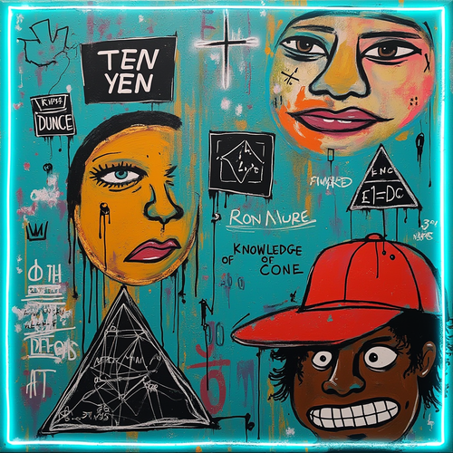 Knowledge of the Cone – Graffiti Neon Canvas Wall Art