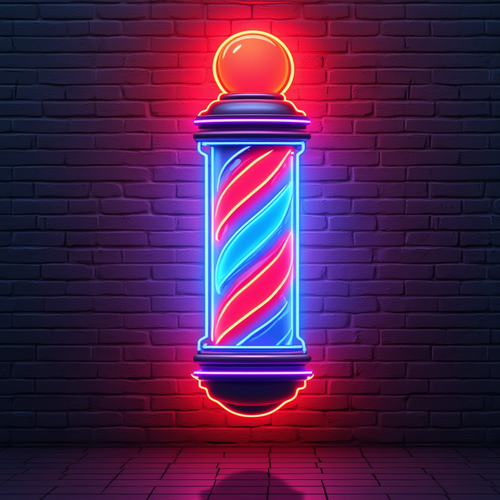 Neon Barber Pole LED Sign – Outdoor Wall Mount