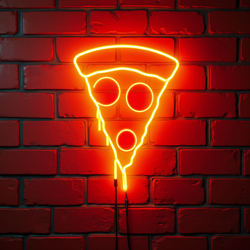 LED Neon Pizza Slice Sign – Retro Wall Décor for Restaurants